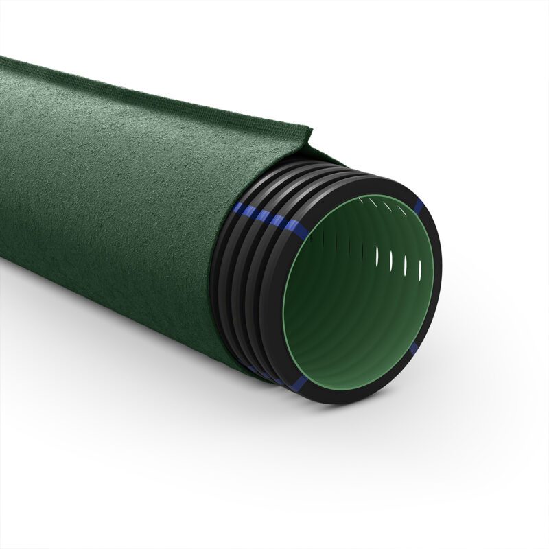 GEODRAIN PLUS Conductă rigidă perforată GEODRAIN PLUS cu perete dublu structurat și geotextil